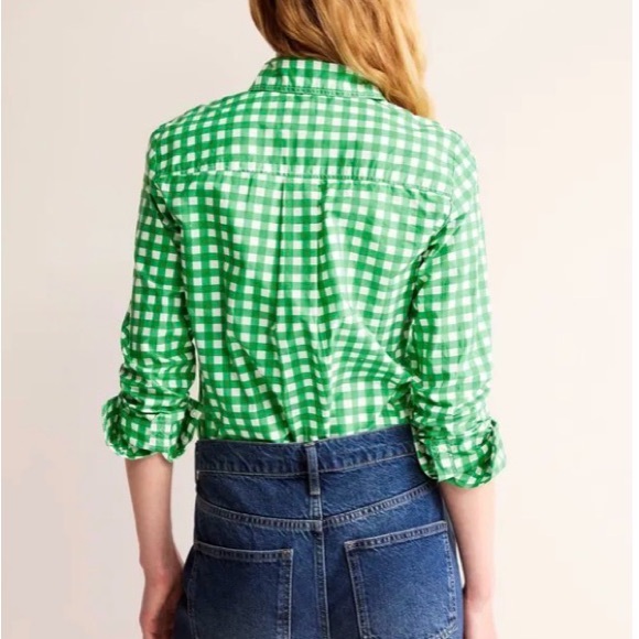 BODEN Green Gingham Button-Up Shirt - Picture 4 of 10